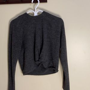 Below the belt soft long sleeve with knot tie